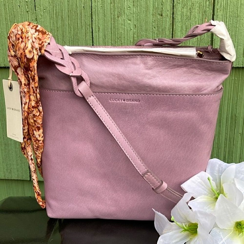 Lucky Brand Ella Large Leather Bohemian Crossbody Bag Purse